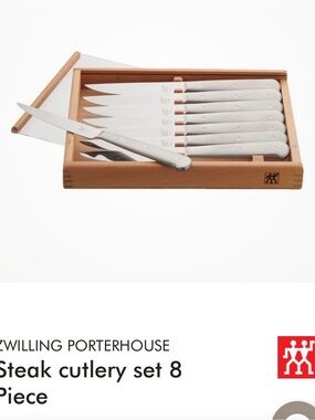 Zwilling 8pc Stainless Steel Steak Knife Set in Silver